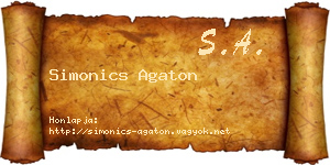 Simonics Agaton névjegykártya